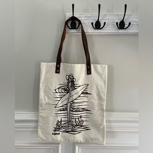 Cute Heather Brown canvas tote